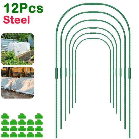 12 Set Steel Greenhouse Plant Hoops Durable Reusable